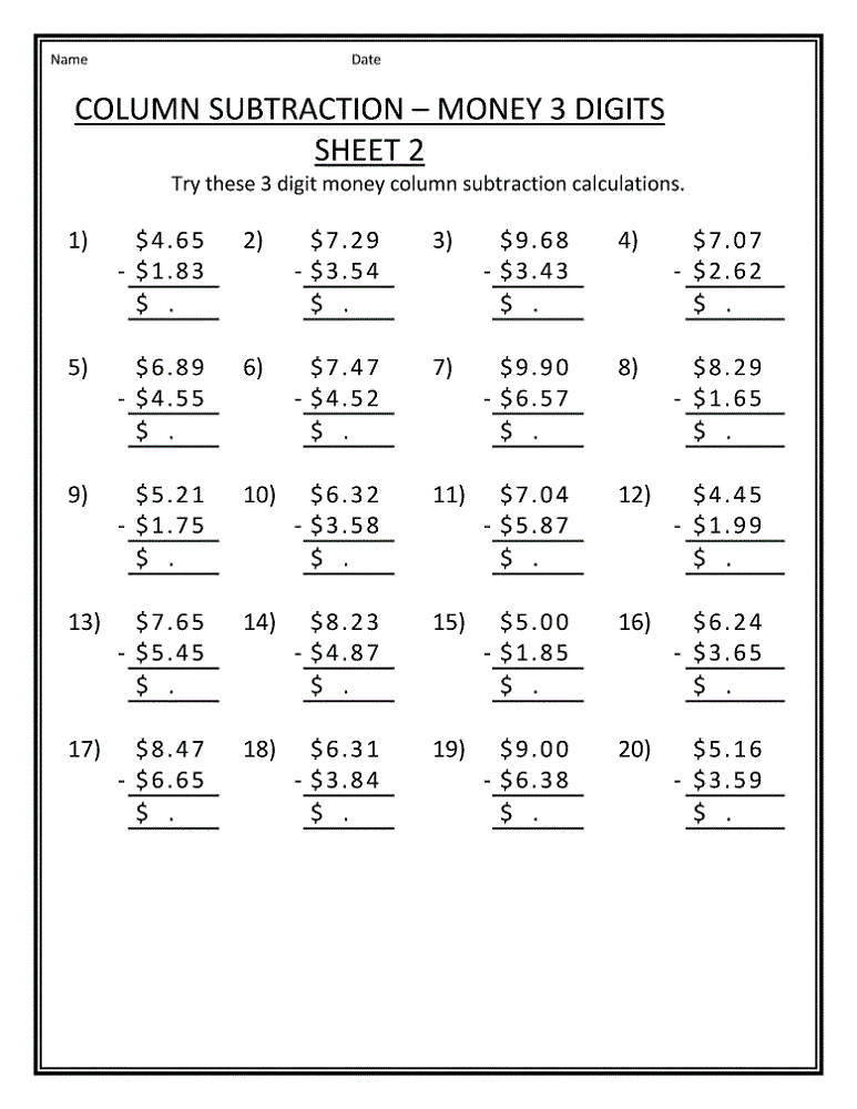 Math Problems Worksheets | Learning Printable